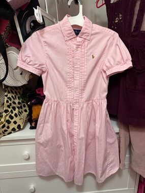 Ralph Lauren Light Pink Button-Front Shirt Dress